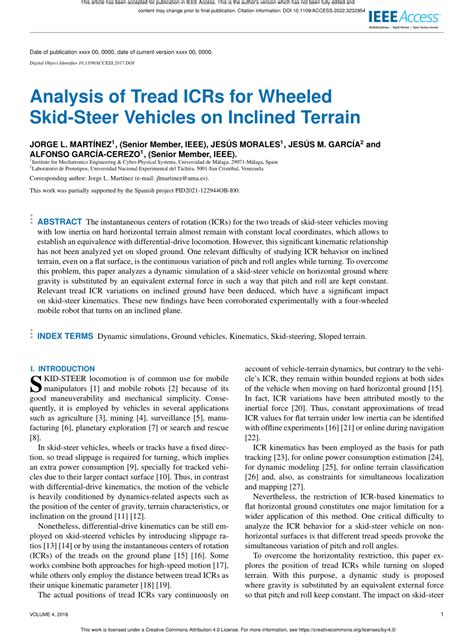 (PDF) Analysis of Tread ICRs for Wheeled Skid